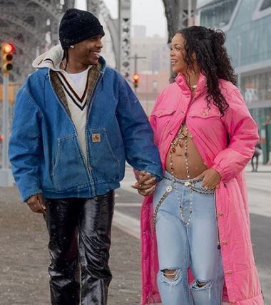 Crystal Fenty aunt Rihanna with her partner ASAP Rocky looking all joyful.